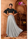 GREY COLOUR DESIGNER CHOLI SKIRTS PATTERN PARTY WEAR COLLECTION 1101